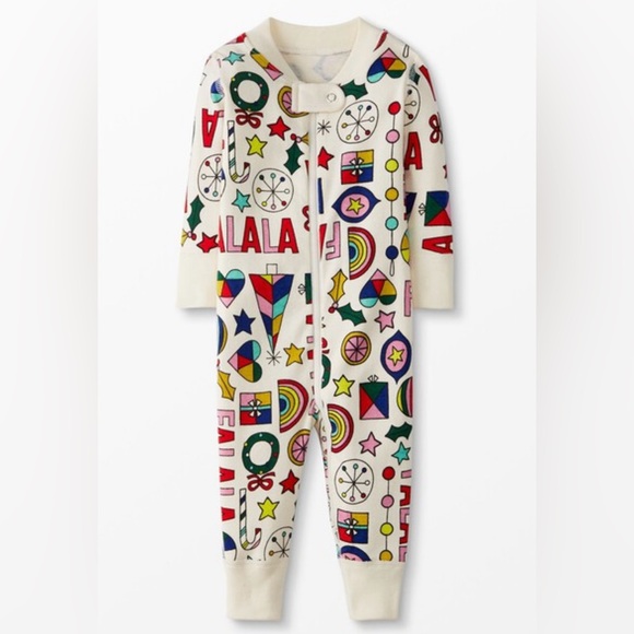 NWT 2 Hanna Andersson Infant Girl's Christmas Red White Falala Zip Sleepers 0-3M - Picture 2 of 6